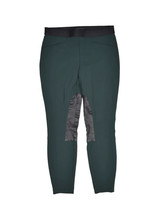 Theory Pants Womens 10 Green Breeches Stretch Leather Trim Equestrian Horse - £14.42 GBP