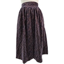 VTG 90s Emily Just Emily Velvet Skirt - Paisley Floral A-Line with Pocke... - $47.52