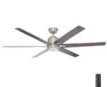 Home Decorators Ceiling Fan 64&quot; Integrated LED Dimmable w/ Remote Brushe... - $173.45