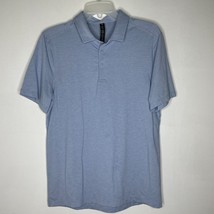Lululemon ABC Polo Shirt M Blue Striped Short Sleeve Athletic Performanc... - $29.00
