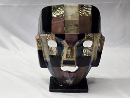Vintage Mayan Aztec Death Burial Mask Semi Precious Stone Turquoise Pear... - €43,38 EUR