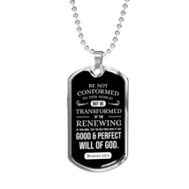 Inspirational Verse Necklace Will Of God Stainless Steel or 18k Gold Dog Tag W  - £37.31 GBP+