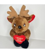 House Of Lloyd Reindeer Vintage Plush Christmas Brown Red Stuffed Animal... - £9.61 GBP