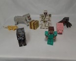 Minecraft Lot Of 8 Toys And Figures Mojang, Pig Cow Cheetah Spider Horse... - $25.22