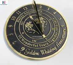 50th Golden Wedding Anniversary Large Sundial Gift 10 inches Home and Ga... - £78.23 GBP