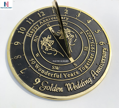 50th Golden Wedding Anniversary Large Sundial Gift 10 inches Home and Garden Dec - £79.32 GBP