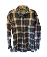 Pendleton Men’s L Green White Plaid Long Sleeve Button Down Wool Flannel... - $44.55