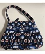 Vera Bradley Small Purse Daisy Daisy Quilted Pleated Blue Black Red Floral - $20.23 CAD