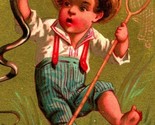 Victorian Trade Card Reed&#39;s Mend &amp; Boys Clothing Philadelphia PA Snake! M10 - $24.70