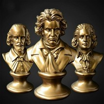 Nordic Style Beethoven Bust Cold Cast Bronze Resin Figurine Piano Decoration - £71.14 GBP