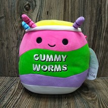 SQUISHMALLOWS Silver the Gummy Worms 7.5&quot; Neon Food Squad Rainbow Plush ... - £12.45 GBP