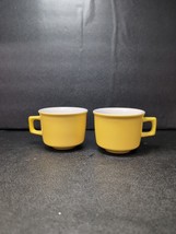 Mikasa Ala mode E7300 Yellow Cups Mugs Mid Century Japan Set Of 2 Vintage - $13.86