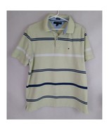 Tommy Hilfiger Men&#39;s Custom Fit Yellow With Blue stripes Polo Shirt Size XL - $14.84