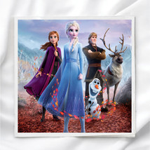 Frozen Characters Quilt Block Image Printed on Fabric Square - $5.00+