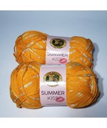 Lot of 2 Lion Brand Summer Kiss Mango Orange #133 Yarn 3.5 oz 262 Yd Skeins - £11.95 GBP