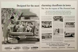 1959 Print Ad Chrysler, Plymouth, Dodge, DeSoto Station Wagons Family in Car - $13.28