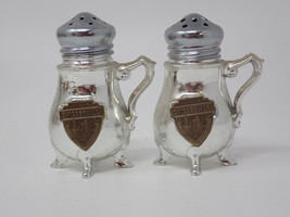 Chicago Wrigley Building Tribune Tower Salt Pepper Shakers Vintage Chrome Brass - £11.33 GBP