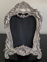 Sterling Silver JR .925 Art Nouveau Ornate Angel Cherub Bird Flowers Photo Frame - $791.01