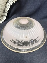 Vintage Art Deco 1930’s Ceiling Light Pink Clear Frosted Lamp Shade 14” Diameter - £27.19 GBP
