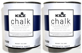 (2) Kilz Chalk Style Paint Decorative Upcycling Furniture Authentic Navy... - $31.67