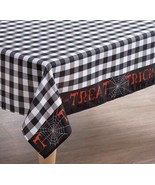 Printed Fabric  Tablecloth 60&quot;x84&quot;Oblong,HALLOWEEN,TRICK OR TREAT BLACK&amp;... - £19.77 GBP