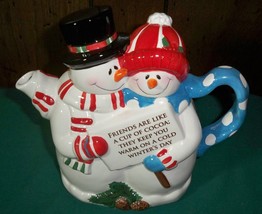 Adorable Ceramic Snowman Couple Coco Pot - $14.96