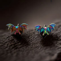 Dark Glam Rainbow Bat Earrings - £5.19 GBP