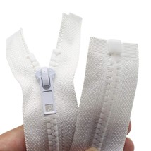2Pcs 25 Inch #5 Separating Jacket Zippers For Sewing Coats Jacket Zipper White M - £12.74 GBP