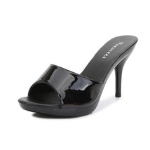 Summer High Heels Women Sandals PU Female High Slippers Flip Flops Women Shoes H - £37.09 GBP