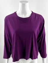 Puma Evo Athletic Top Size Large Purple Hi Lo Workout Drop Shoulder Tee Womens - $33.66