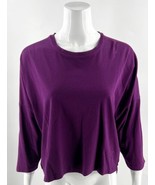 Puma Evo Athletic Top Size Large Purple Hi Lo Workout Drop Shoulder Tee ... - $33.66