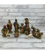 Nativity Set Made In Italy Figures 11 Pieces Wiseman Shepherd Animals - $732.03 MXN
