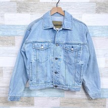 GAP Vintage 90s Denim Trucker Jacket Blue Light Wash Chore Field Mens XS - £74.03 GBP