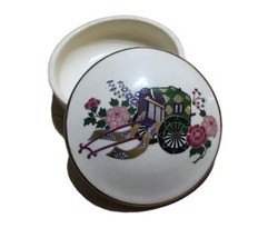 Japanese Satsuma 4” Covered Dish Dresser Jar with Lid - Paddy Wagon W/ Gold Trim - £21.19 GBP