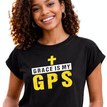 “Grace Is My GPS” – Ladies Top (Black Large 12-14) - $14.99