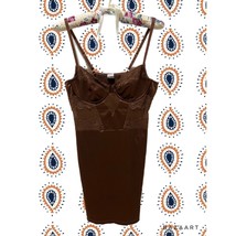 VTG Brown Satin Corset Dress With Adjustable Straps - $29.69