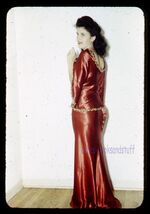 35 mm color slides lot of 2 * 1952 LADY POSING WITH EVENING DRESS - Red ... - $5.45
