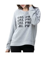Green Tea Women&#39;s &quot;GRL PWR&quot; Statement Sweatshirt Girl Power, Grey Size S... - $349.22 MXN