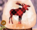 NIOB Scentsy Northern Plaid Wax Warmer Red Plaid Moose - $49.50