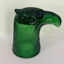 VINTAGE Green Glass Eagle Decanter  Shot Glass Head ONLY, READ - $268.18 MXN