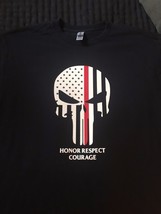 Skull Flag Tee Shirt Honor,Respect, Courage - £11.99 GBP