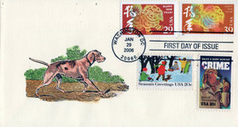 US 3997k FDC Year of Dog, Lunar New Year, hand-painted SMB ZAYIX 1223M0232 - £7.98 GBP