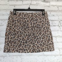 Jolt Skirt Womens Juniors 7 28 Brown Animal Print Mini Stretch Casual Boho - $15.88