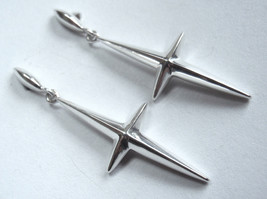 Glimmering North Star Dangle 925 Sterling Silver Stud Earrings - £17.46 GBP