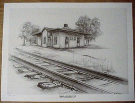 China Grove Depot Drawing by Nancy Bell 168-750 Local Artist - £37.61 GBP