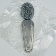 Longaberger Pewter Bookmark Horizon Of Hope Flower Floral Retired Made in USA - £7.29 GBP