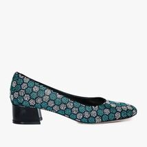 The Doha Turqoise Glitter Leather Block Pump Women Shoe image 3
