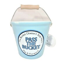 Our Name is Mud Collection PASS THE BUCKET Pay it Forward Blue Ceramic B... - $349.58 MXN