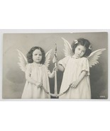 Antique c1900s Two Girls Cherub Angels w/ Anchor Postcard -- 3.5&quot; x 5.5&quot;... - £14.58 GBP