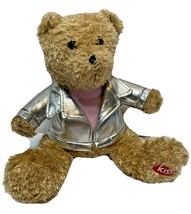 Vintage Hershey&#39;s Kisses Silver Jacket With Pink Shirt Teddy Bear Plush - £10.07 GBP